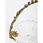 Чаша из прозрачного стекла на ножке с бронзовой ручкой в виде ветки Eden Garden варинант исполнения - 5 | Loft Concept в Красноярске