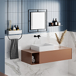 Настенное зеркало квадратной формы в черной металлической раме CORNER MIRROR BLACK варинант исполнения - 2 | Loft Concept в Красноярске