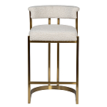 Стул барный букле бежевый с каркасом цвета матовое золото Tactility варинант исполнения - 1 | Loft Concept в Красноярске