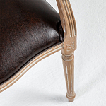 Полукресло из массива бука с сиденьем из экокожи и цветочным принтом на спинке Chinoiserie Garden Chair варинант исполнения - 3 | Loft Concept в Красноярске