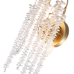 Бра с хрустальными прозрачными подвесками и круглым основанием золотого цвета FAIRYTREE Light варинант исполнения - 2 | Loft Concept в Красноярске