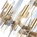 Люстра с вертикальными стеклянными элементами и металлическим каркасом цвета Латунь Vertical Glass варинант исполнения - 3 | Loft Concept в Красноярске