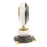 Часы настольные бронзовые из натуральных камней Мрамор и Змеевик Stone Clock варинант исполнения - 9 | Loft Concept в Красноярске