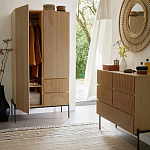 Шкаф с геометрическим рисунком на дверцах Anders Dark Wood варинант исполнения - 6 | Loft Concept в Красноярске