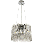Круглая люстра с металлическими и хрустальными подвесками Bonnay Crystal Chrome Chandelier варинант исполнения - 2 | Loft Concept в Красноярске