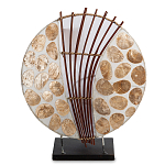 Настольная лампа из перламутра и дерева на подставке Indonesian Shell варинант исполнения - 1 | Loft Concept в Красноярске