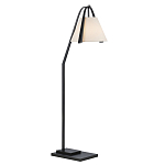 Торшер с черным каркасом и белым тканевым абажуром в форме конуса Stylish Solution варинант исполнения - 1 | Loft Concept в Красноярске