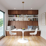 Люстра с 6-ю лампами на тонких изогнутых рожках в современном стиле Feiss варинант исполнения - 7 | Loft Concept в Красноярске