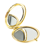 Зеркало карманное круглое двухстороннее из натурального камня Содалит в подарочной упаковке Gold Stone Mirrors варинант исполнения - 2 | Loft Concept в Красноярске