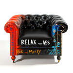 Кресло "Умный Умник" Rick and Morty graffiti chair натуральная кожа  варинант исполнения - 2 | Loft Concept в Красноярске