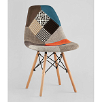 Пластиковый стул на ножках из массива бука Eames Пэчворк варинант исполнения - 1 | Loft Concept в Красноярске