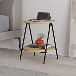 Стол приставной с 2-мя круглыми столешницами из дерева ESSEL OAK варинант исполнения - 6 | Loft Concept в Красноярске