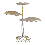 Столик приставной с тремя столешницами Тропические листья Tropical Forest gold варинант исполнения - 1 | Loft Concept в Красноярске