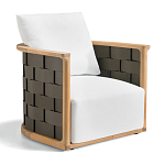 Дизайнерское уличное кресло из массива дерева с плетеной спинкой PALINFRASCA Armchair варинант исполнения - 6 | Loft Concept в Красноярске