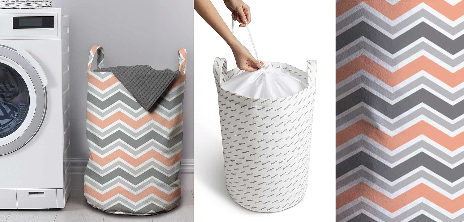 Корзина Gray Chevron Basket Корзина Gray Chevron Basket - Loft-Concept в Красноярске