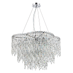 Люстра подвесная с хрустальными подвесками и металлическим основанием цвета Хром Ludivine Lighting варинант исполнения - 1 | Loft Concept в Красноярске
