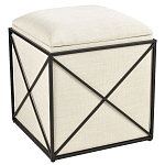 Пуф бежевый с черной металлической рамой Beige Pouf варинант исполнения - 4 | Loft Concept в Красноярске