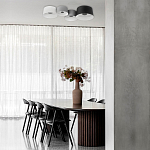 Потолочный светильник с 2-мя цилиндрическими абажурами серого и черного цвета Urban Dome варинант исполнения - 7 | Loft Concept в Красноярске