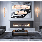 Люстра с 2-мя кольцами с текстурным природным рисунком IceFlame варинант исполнения - 6 | Loft Concept в Красноярске